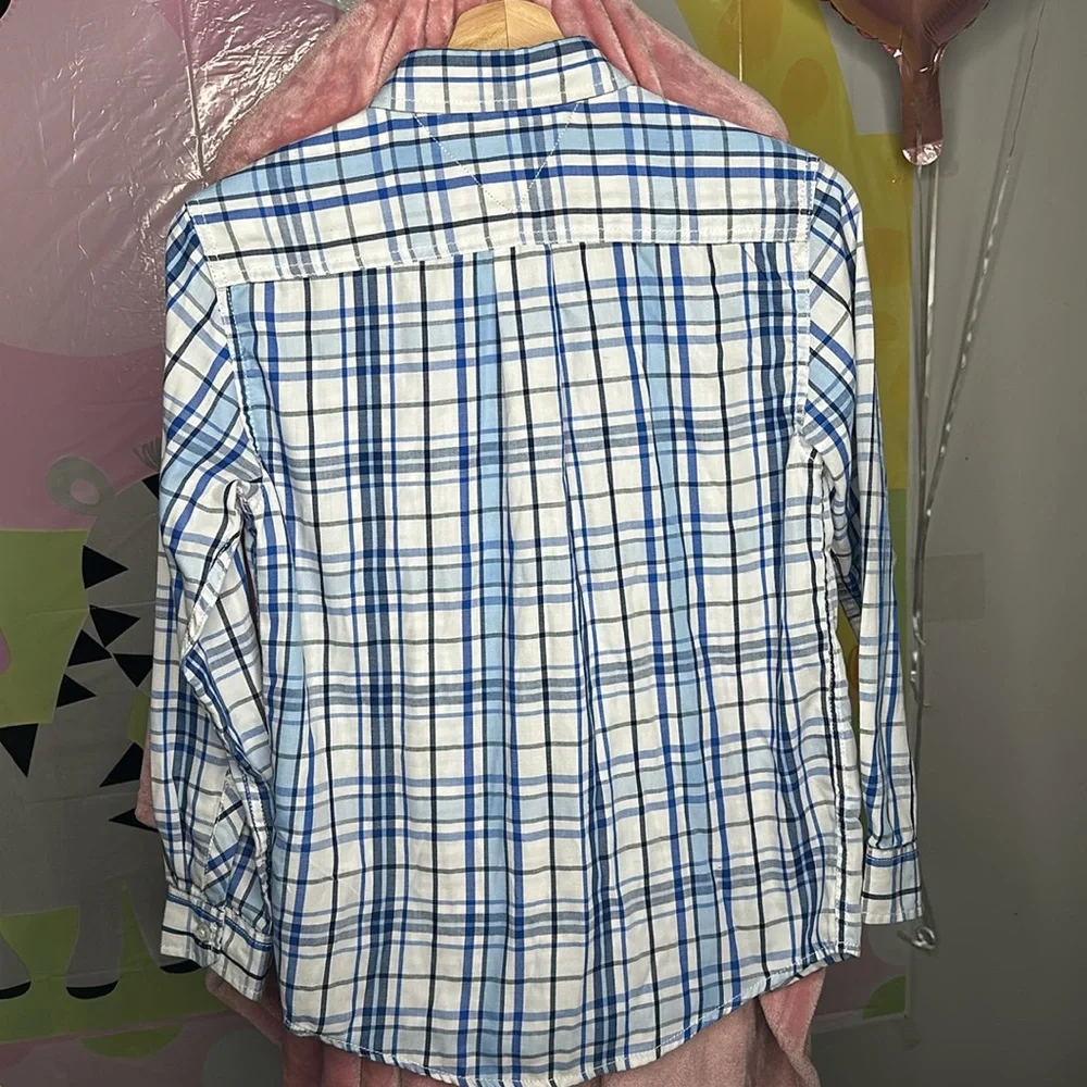 Tommy Hilfiger Big Boys Paid Cotton Shirt Sz M 12/14 - Picture 5 of 6